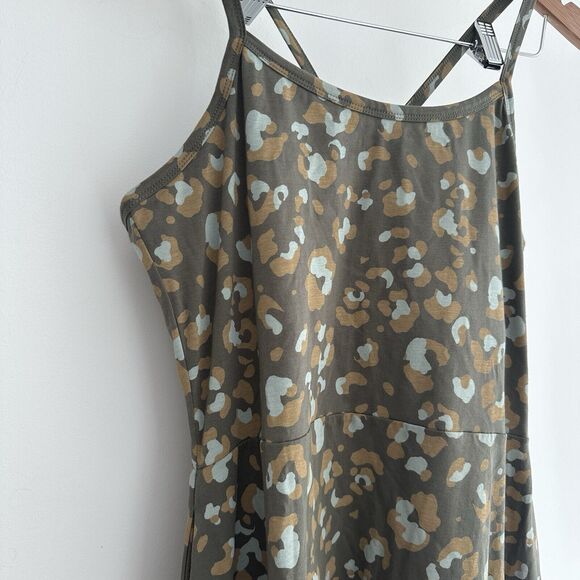 PACT Dress Womens XL Fit And Flare Midi Sundress Pockets Leopard Organic Cotton - Picture 4 of 10